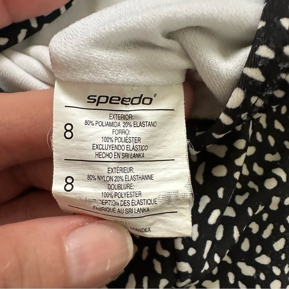 Speedo Black & White Pattern One Piece Swimsuit #4 - Picture 6 of 10